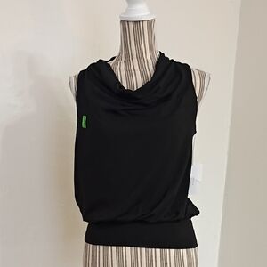 Frame Black Drape Neck Sleeveless Blouse NWT